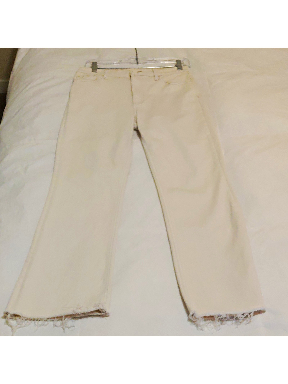 Pistola Women’s Cropped High Rise Stretch 5 Pocket Jeans Beige Sz 27 #1055 EUC